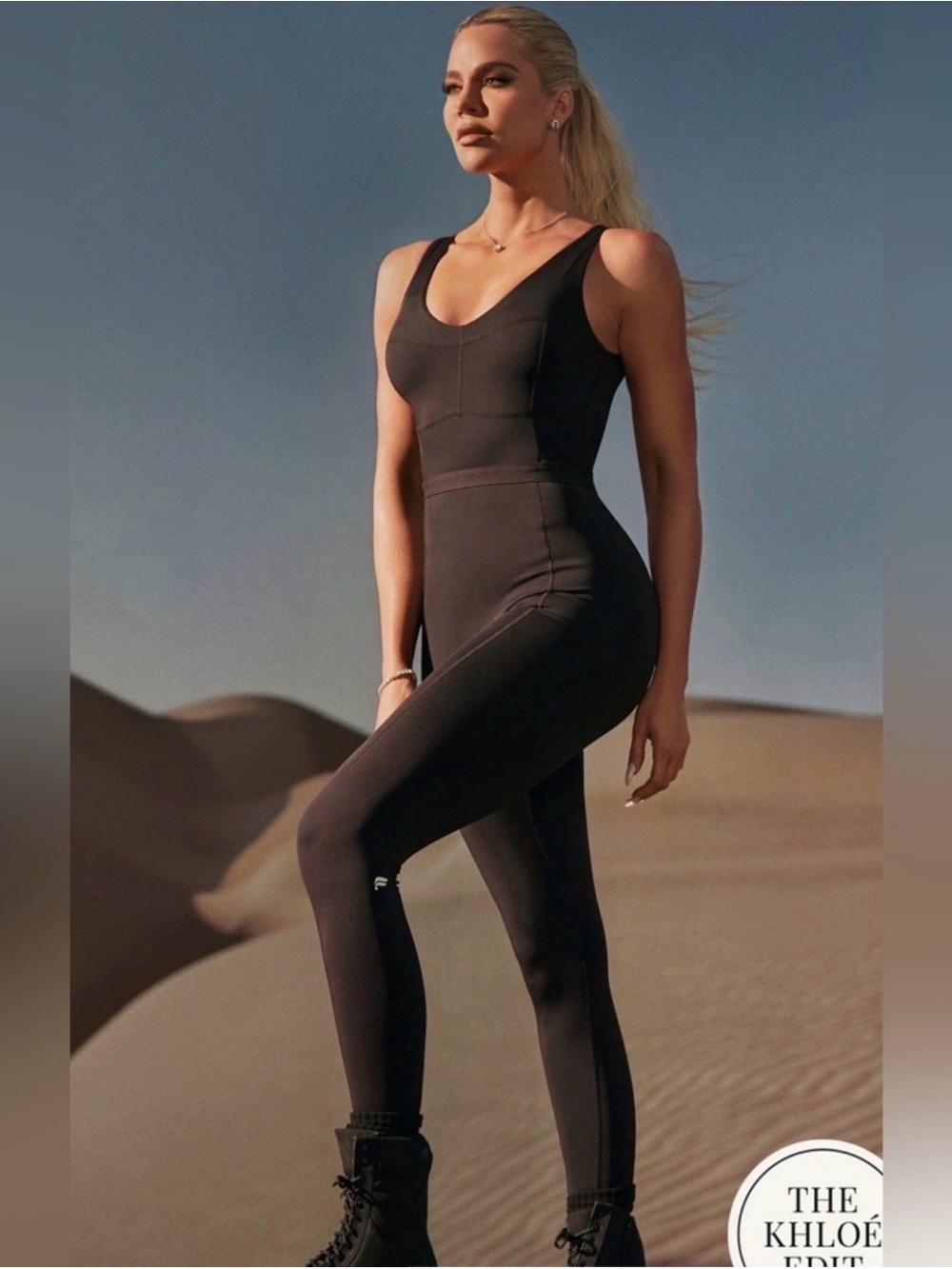 Fabletics Khloe K motion 365 Black backless sculpting Jumpsuit